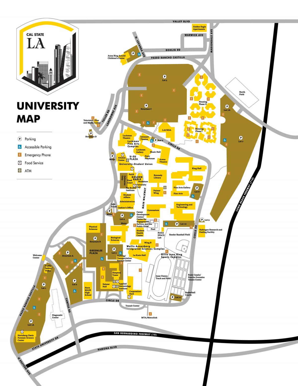 Cal state LA campus mapa Cal state Los Angeles campus mapa